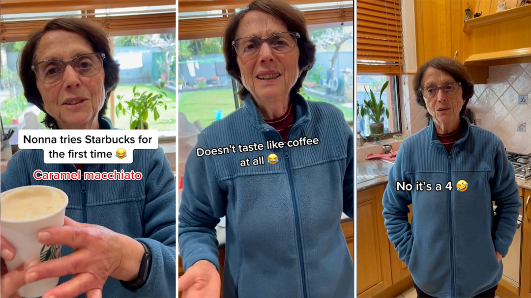 Hilarious video of Nonna trying Starbucks coffee for the first time