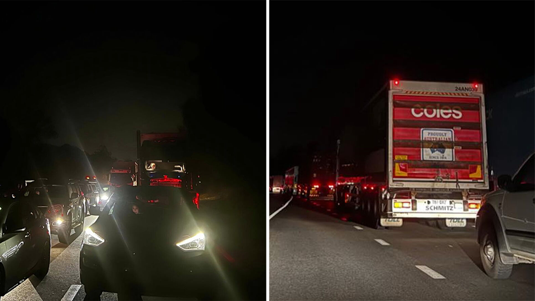 Families stranded for hours on Queensland motorway after fatal crash