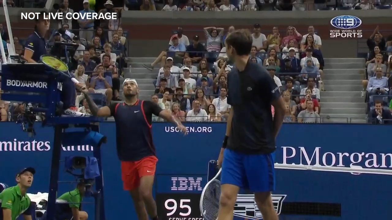 'Crazy' moment as Kyrgios plays illegal shot