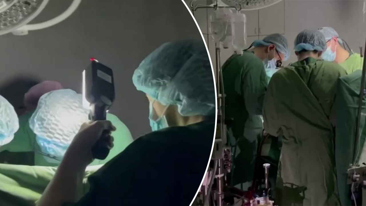 Cirugía cardíaca realizada con linternas y faros en Ucrania