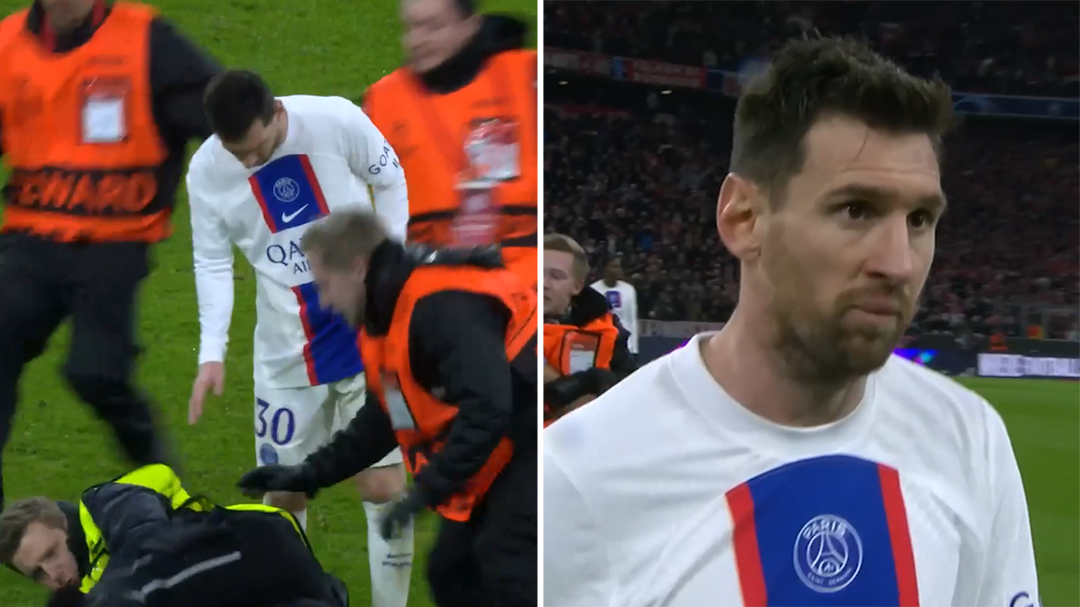 'Idiot' pitch invader's close Messi miss