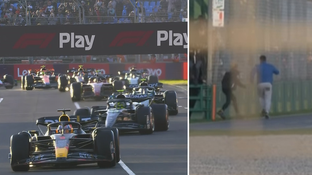 Fans invade track at Australian Grand Prix