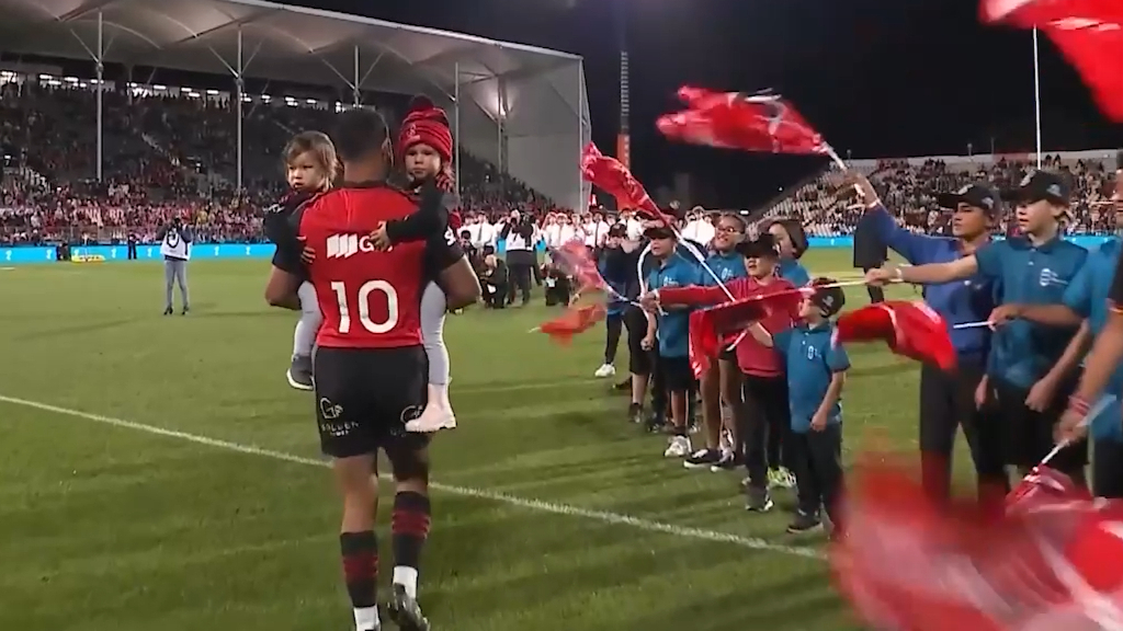 Mo'unga honoured with haka before 100th game