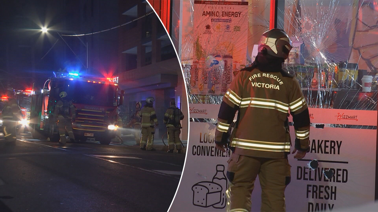 Police searching for suspects after Melbourne tobacco shop fire