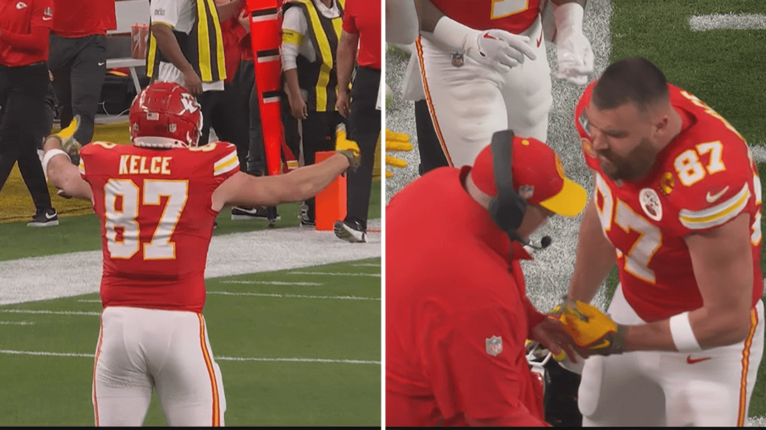 Frustrated Kelce grabs, yells at coach
