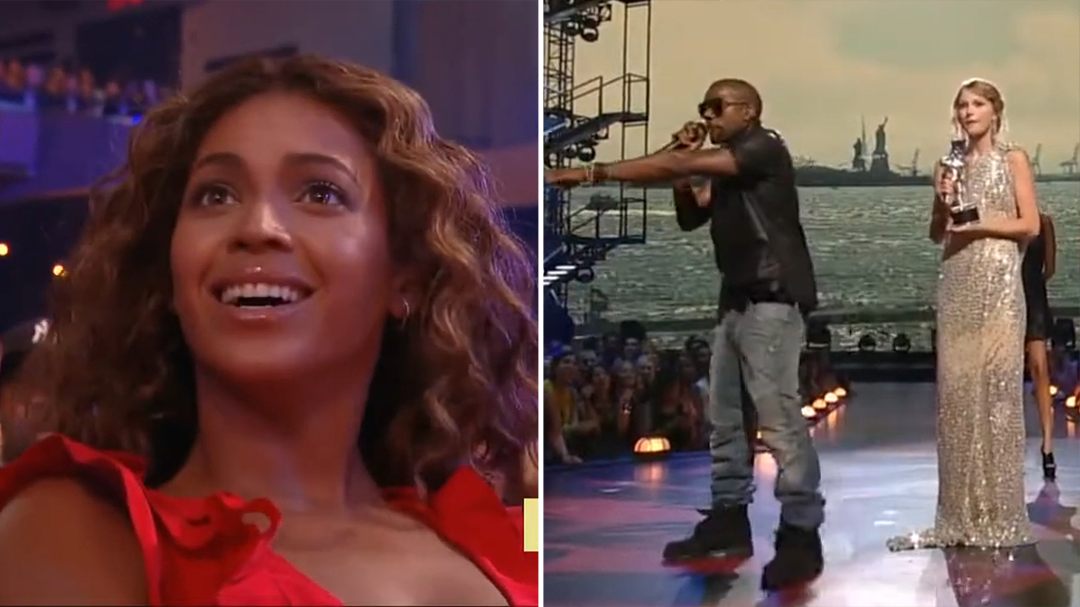 Kanye West interrupts Taylor Swift during 2009 MTV VMAs
