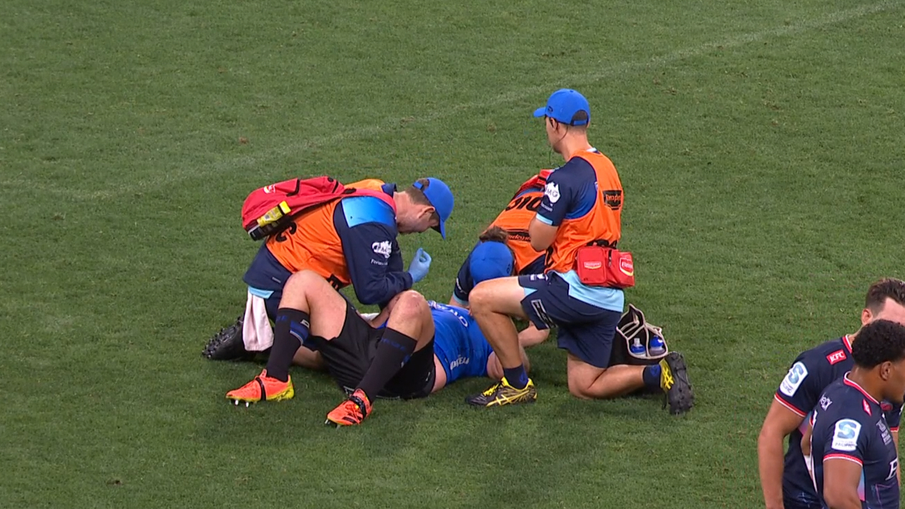 Ryan Coxon stretchered off after ugly tackle