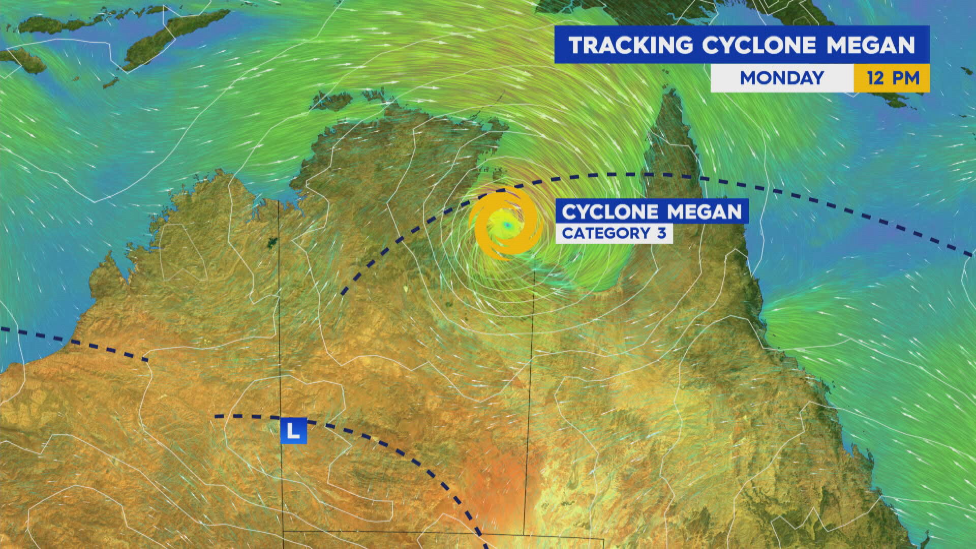 Tropical Cyclone Megan forecast to make landfall over Northern Territory