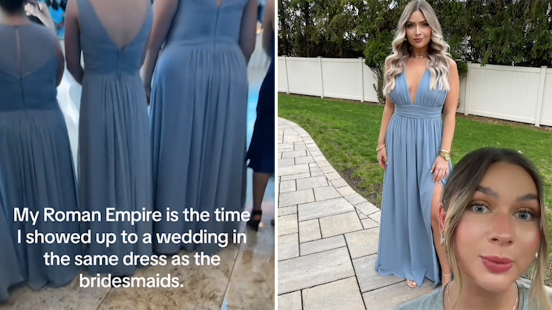 Woman shows up to wedding in same dress as the bridesmaids