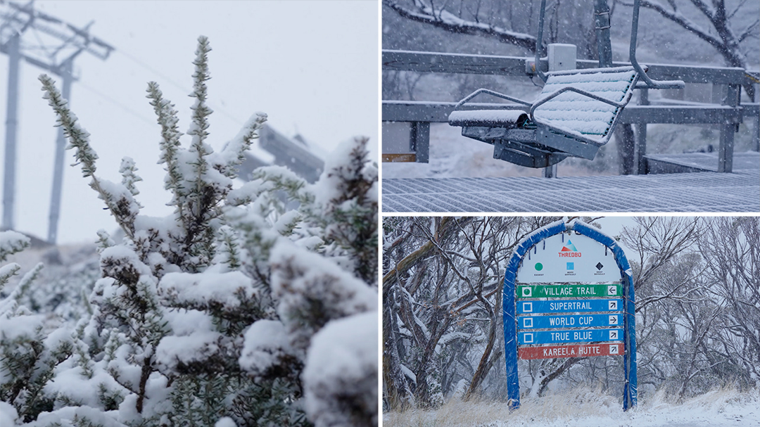 First snow of winter falls at Thredbo Resort