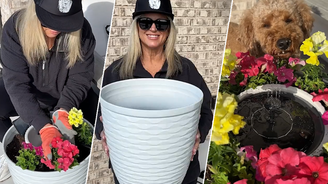 How to make a floral water fountain out of plant pots