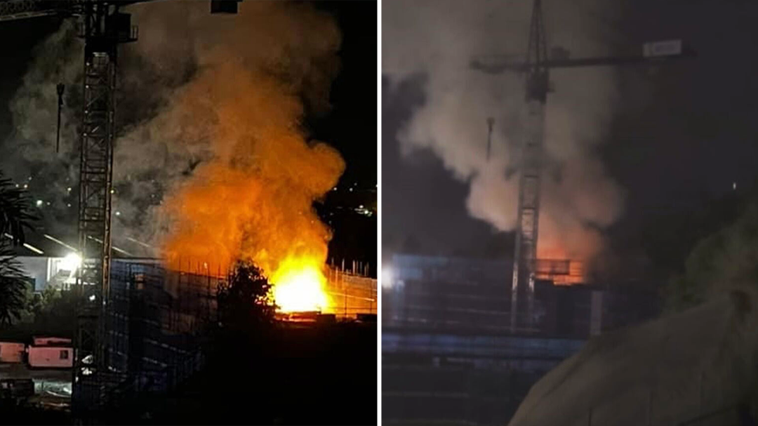Fire grips Brisbane construction site