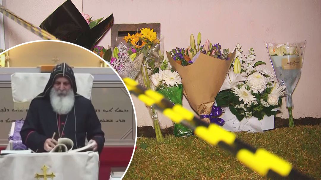 Candles have been lit and flowers left at Sydney church where priest was stabbed