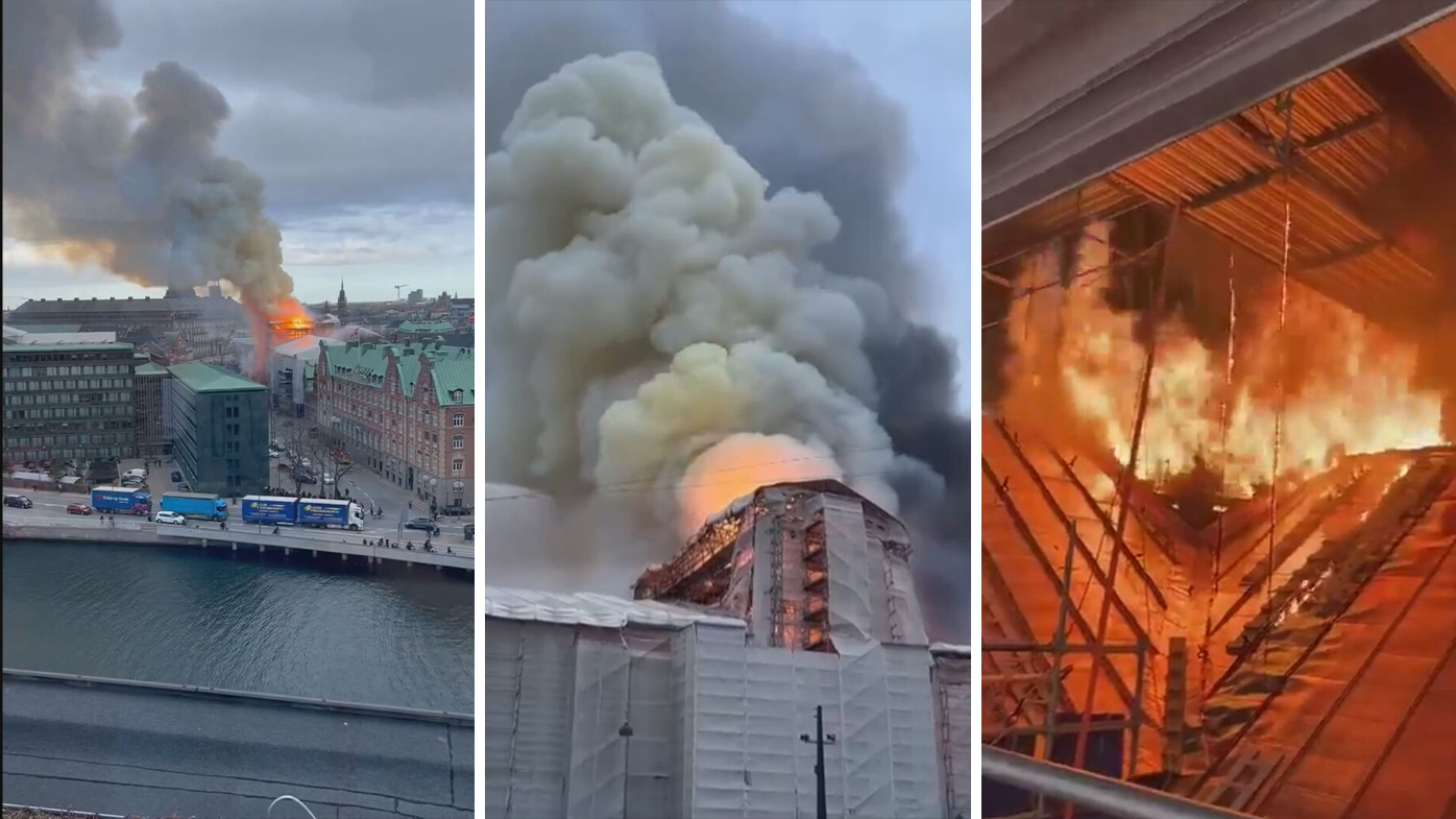 Historic landmark in Denmark burns down