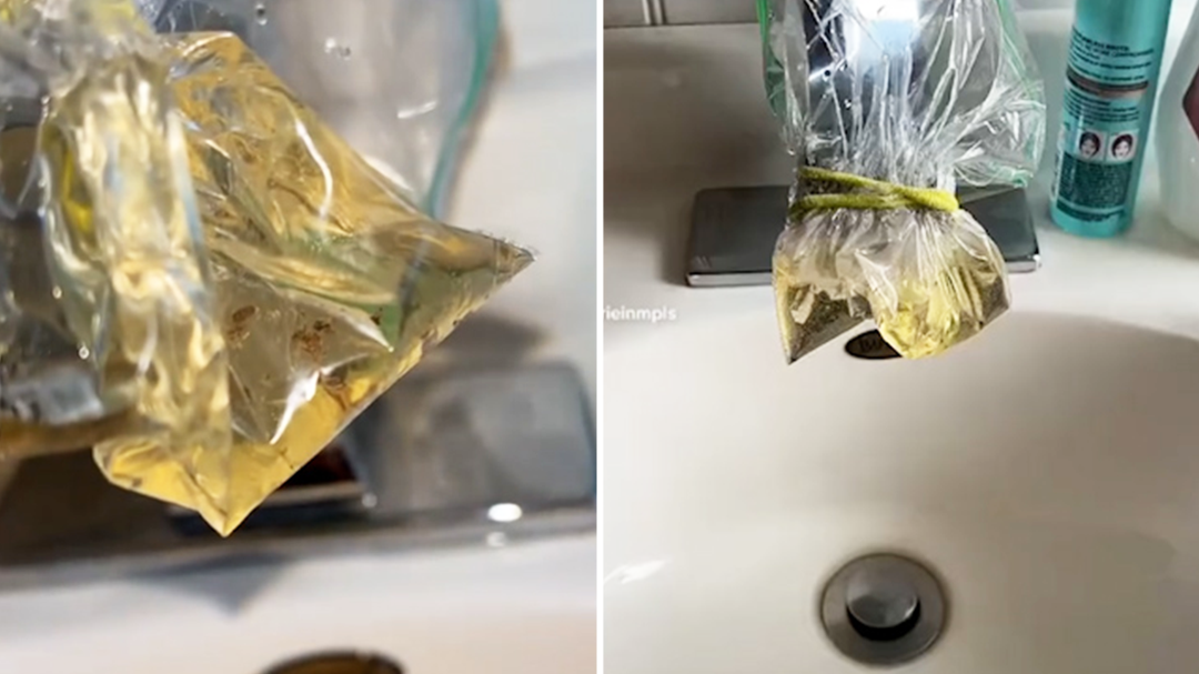 Woman reveals the gross results of tap cleaning hack