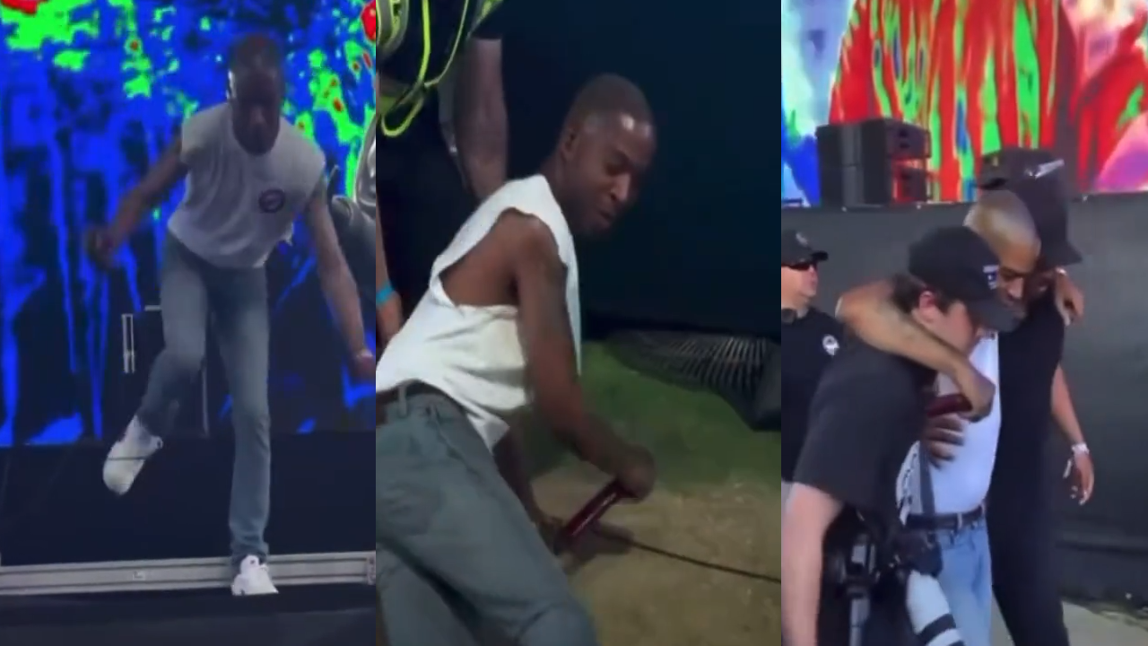 Kid Cudi breaks his foot jumping off stage at Coachella