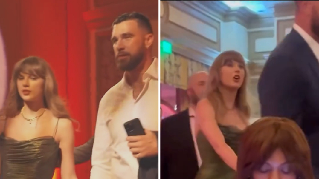 Travis Kelce and Taylor Swift pack on the PDA at charity event