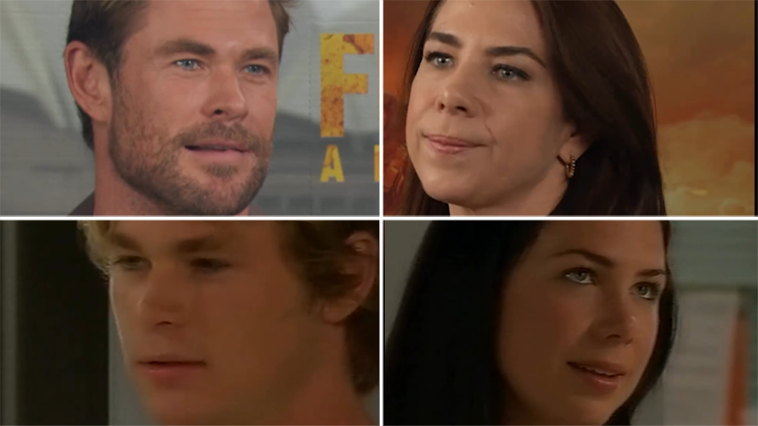 Chris Hemsworth and Kate Ritchie react to an old Home & Away scene