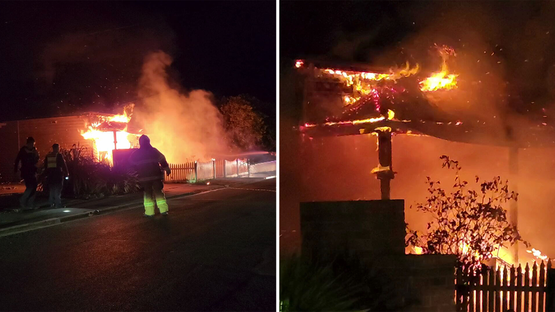 Lucky escape after 'suspicious' fire destroys home in Victoria