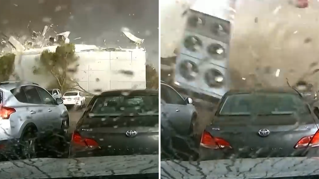 Tornado destroys building in seconds