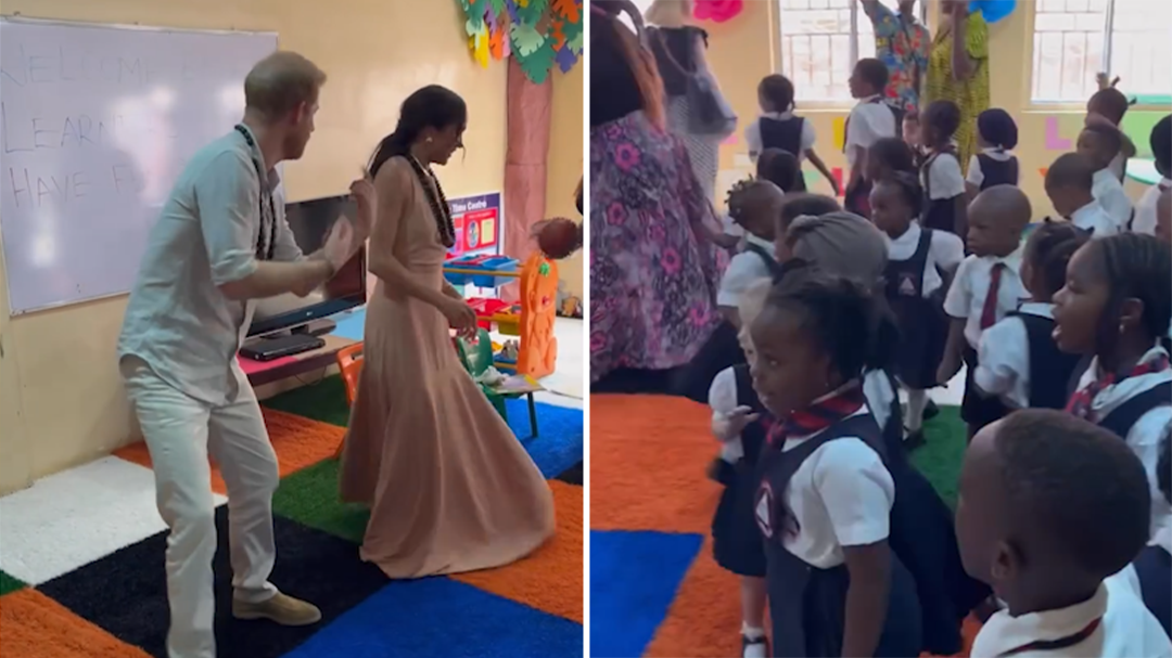 Harry and Meghan visit schoolchildren on Nigeria tour