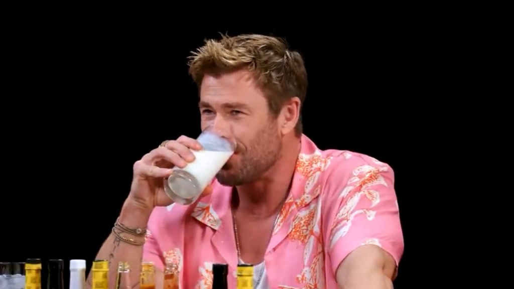 Chris Hemsworth appears on Hot Ones