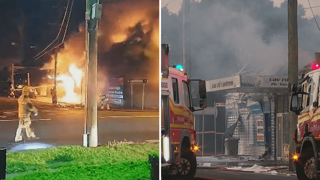 Industrial fire burning in Brisbane