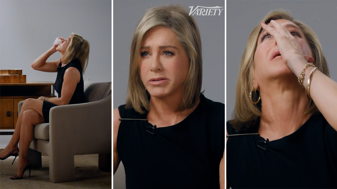 Jennifer Aniston breaks down during interview about Friends