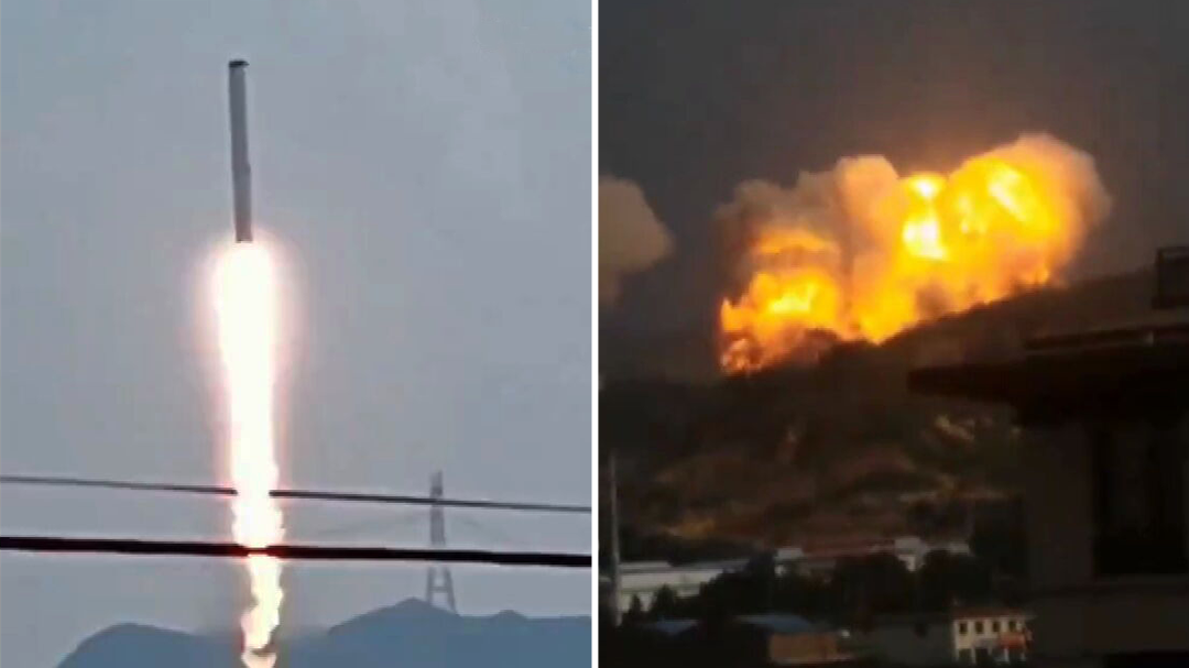 Rocket crashes and explodes after accidental launch in China
