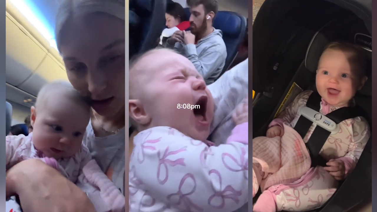 Mum shares the reality of flying with a baby in divisive TikTok