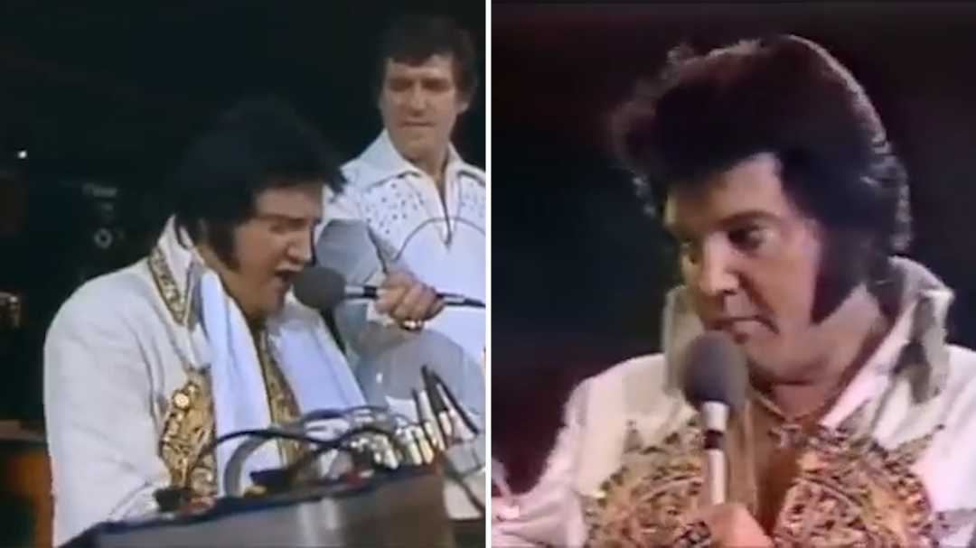 Elvis performs Unchained Melody during one of his final concerts