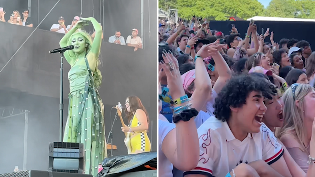 Huge crowd greets emerging pop star at massive festival appearance