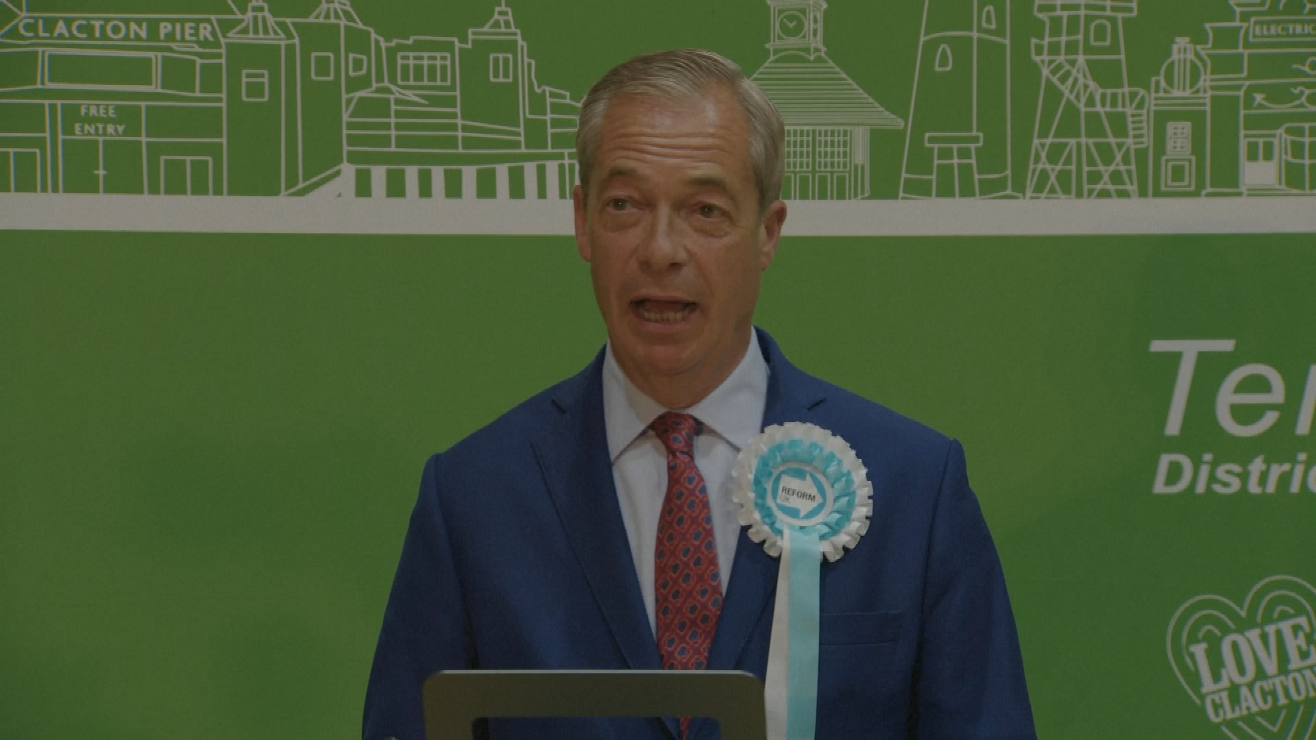 Reform UK leader Nigel Farage speaks after win