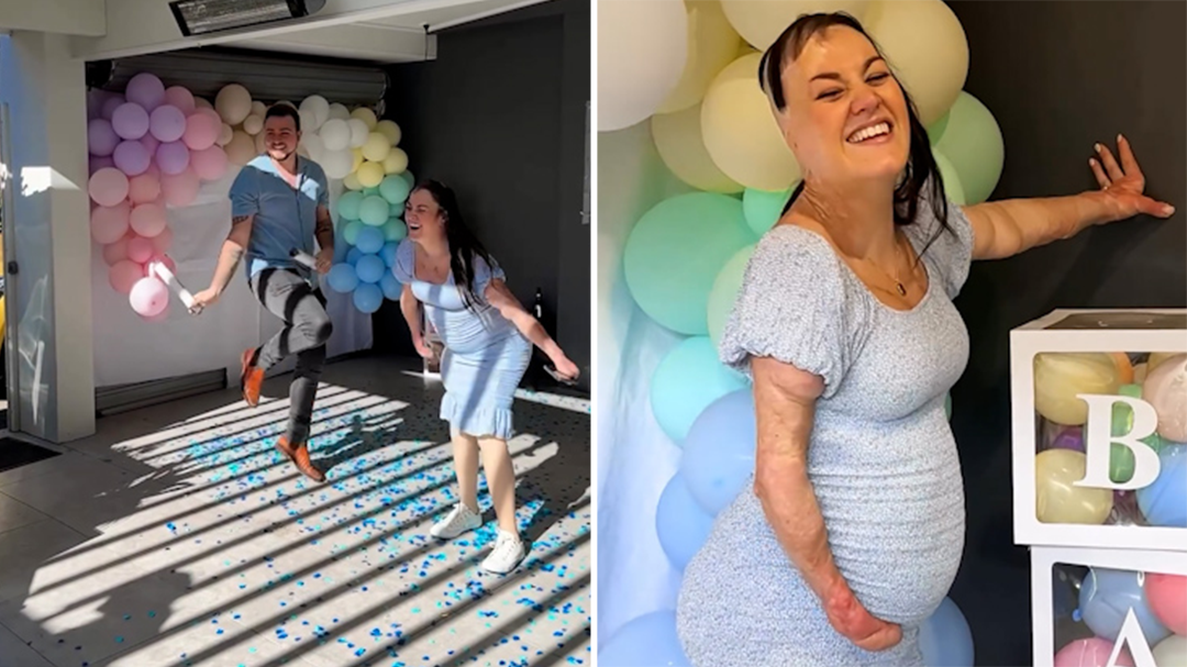 Sophie Delezio's cute gender reveal during baby shower