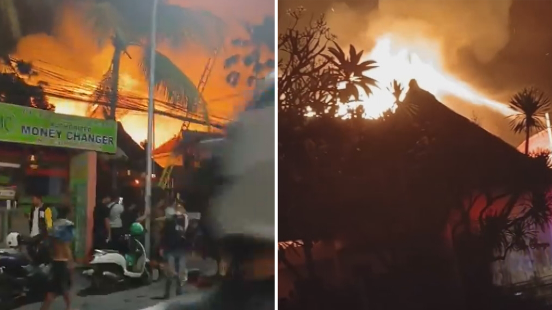 Fire destroys several villas in Seminyak, Bali