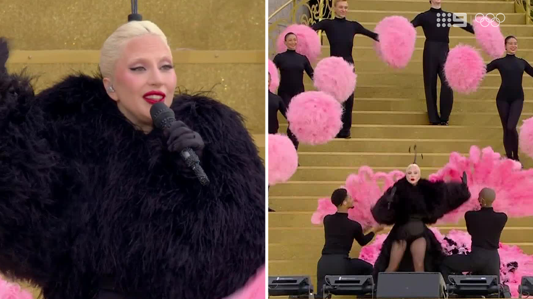 Lady Gaga performs at opening ceremony