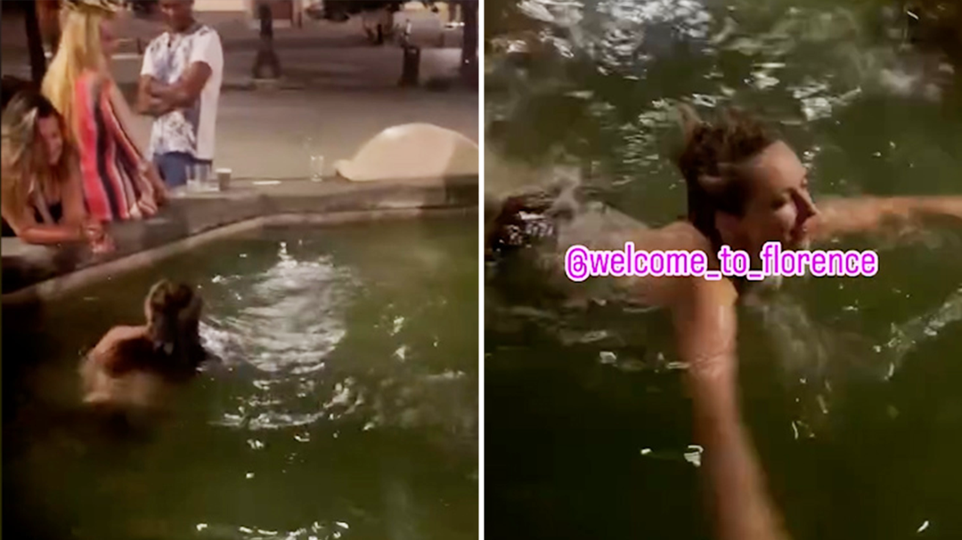 Tourist caught bathing topless in Florence fountain upsets locals