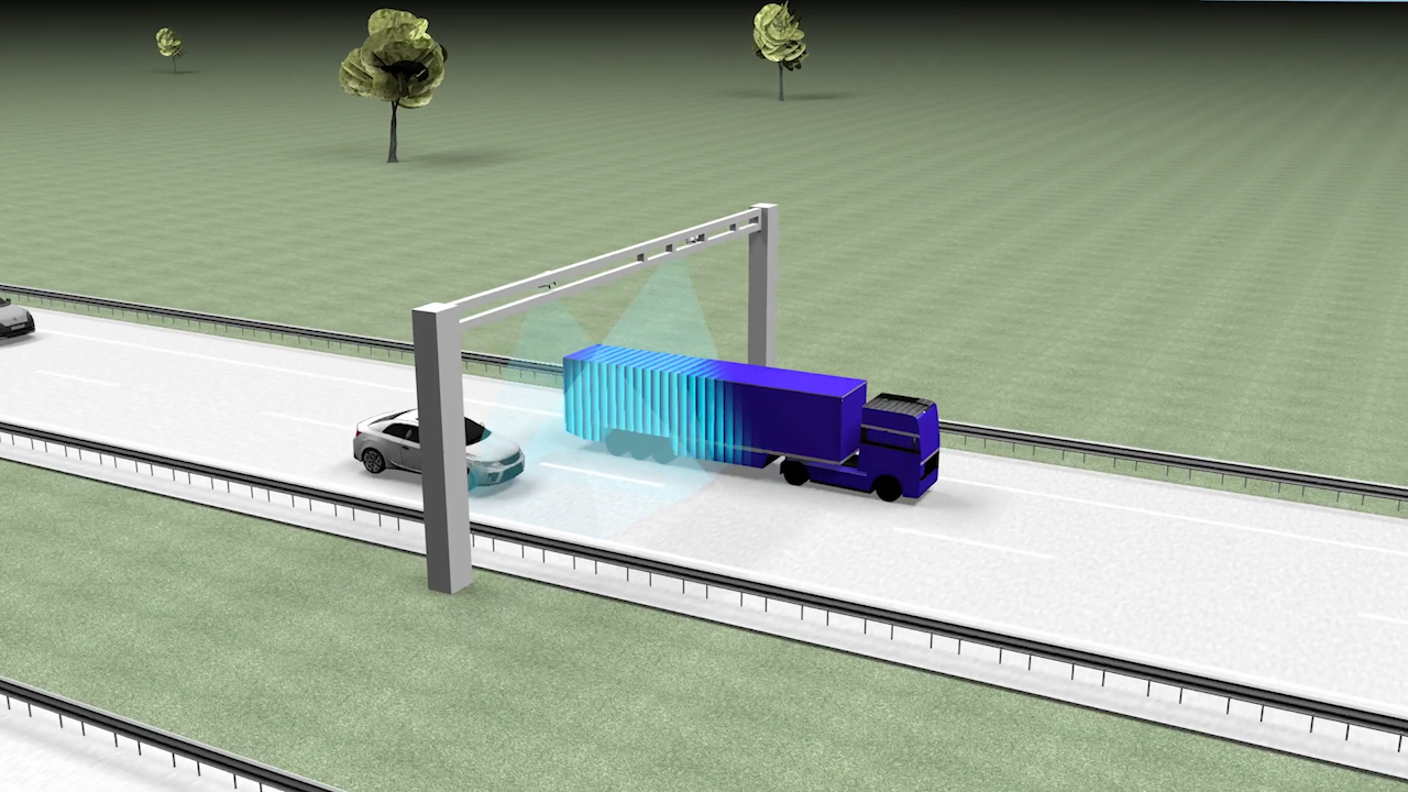 Animation shows how new technology will warn over height trucks on motorways