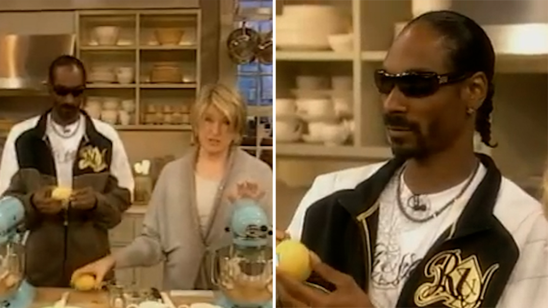 Snoop Dogg appears on Martha Stewart’s cooking show in 2008