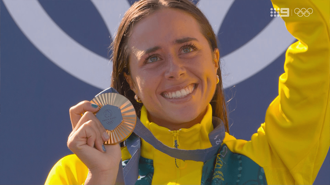 Stunned Noemie jumps for joy as gold medal presented