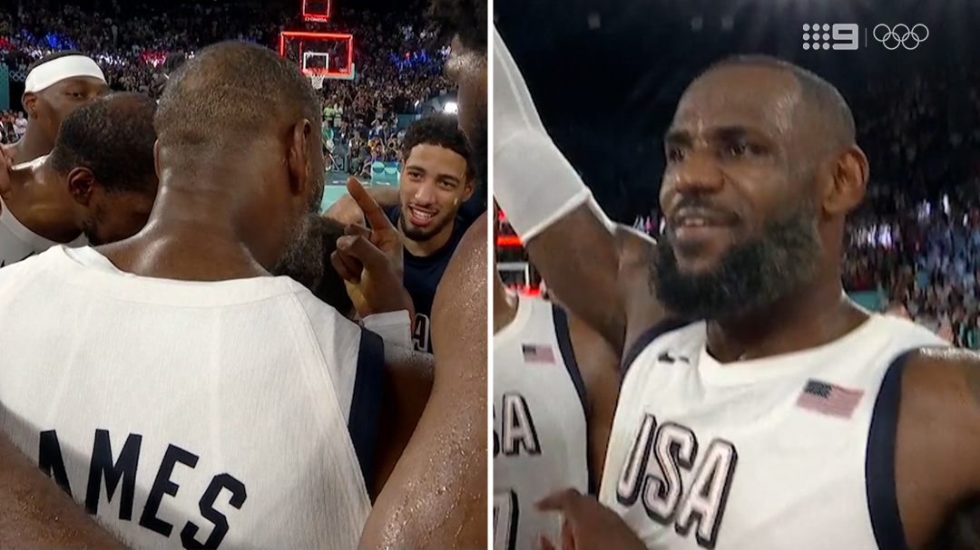 LeBron's pep talk after Serbia scare