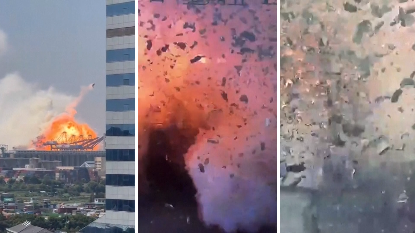 Powerful explosion sets off a fireball at Chinese port