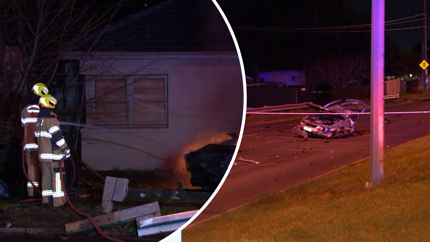 Teenager fighting for life after fiery crash in Melbourne's south-east