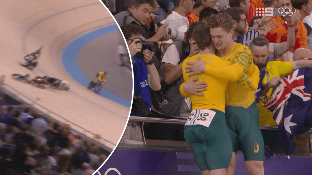 Silver and bronze for Australia in keirin after massive crash in final