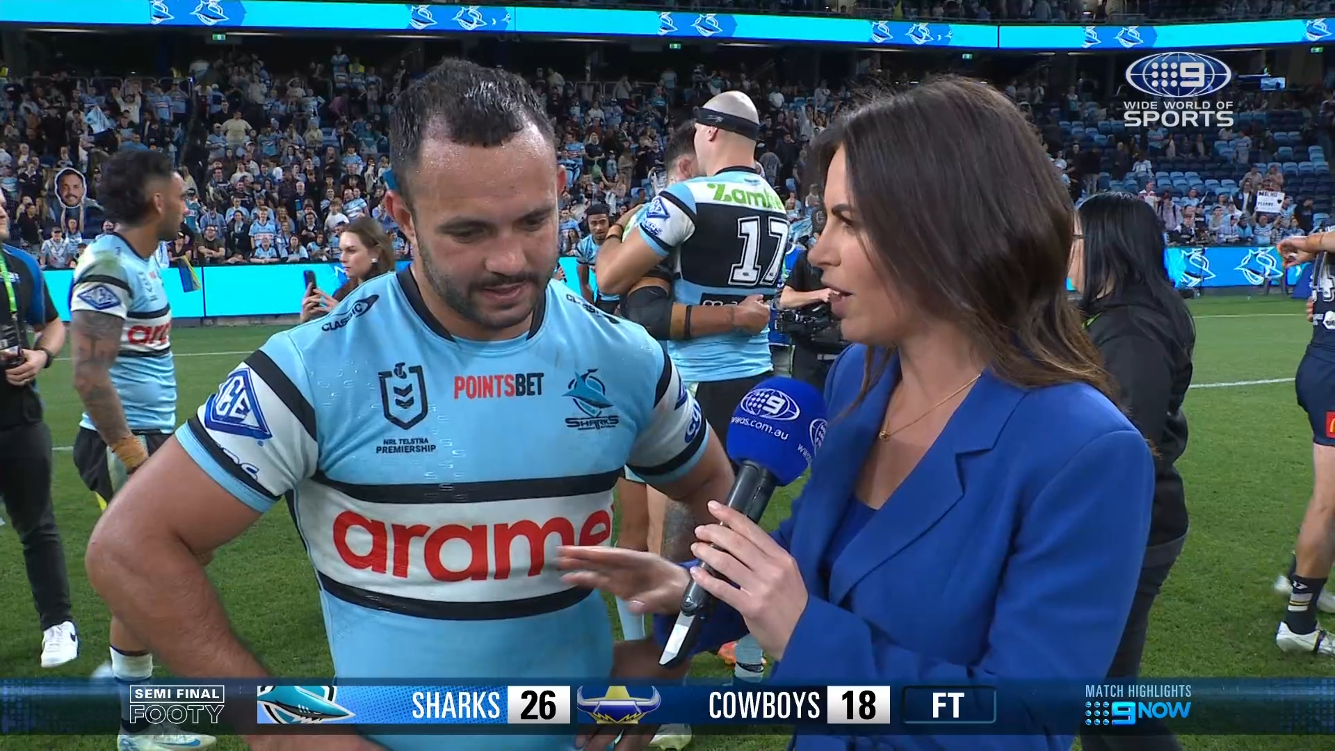 Sharks star's immediate reaction