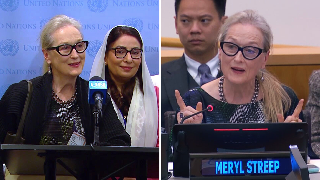 Meryl Streep speaks in support of women in Afghanistan