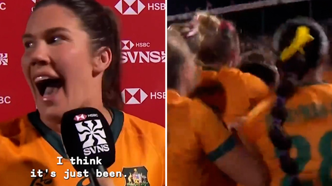 Aussie's post-match interview descends into chaos