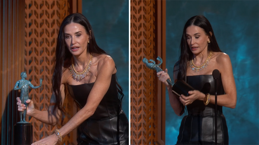 Demi Moore remarks on 'heavy' trophy while accepting SAG Award